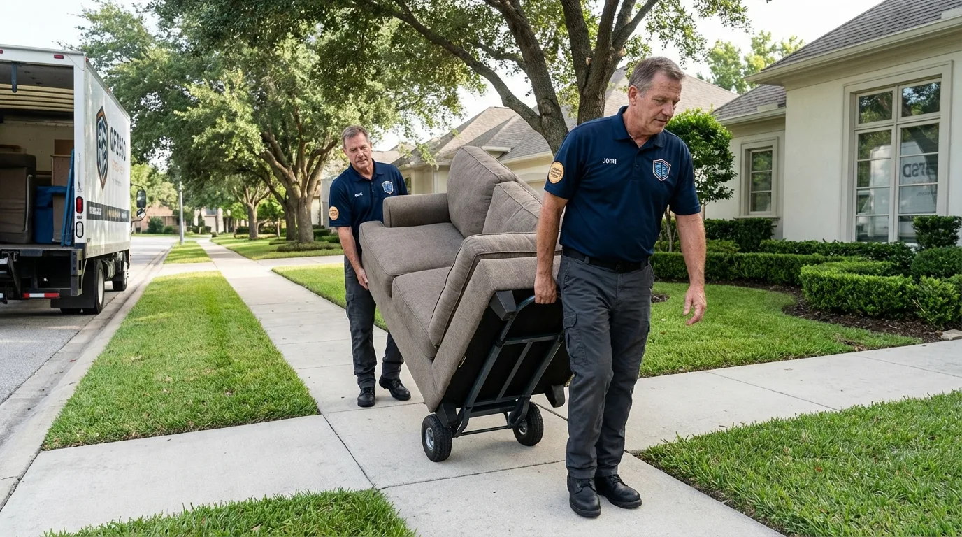 Local residential moving crew loading furniture in Greenville, GA